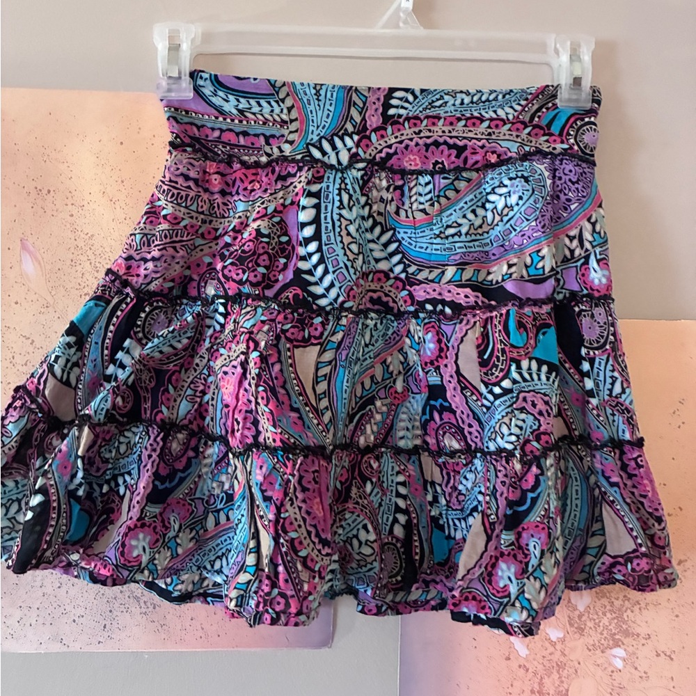 Lei Purple and Multicolor Patterned Skirt